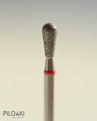 Насадка для фрезера алмазна, червона (груша) 7 мм